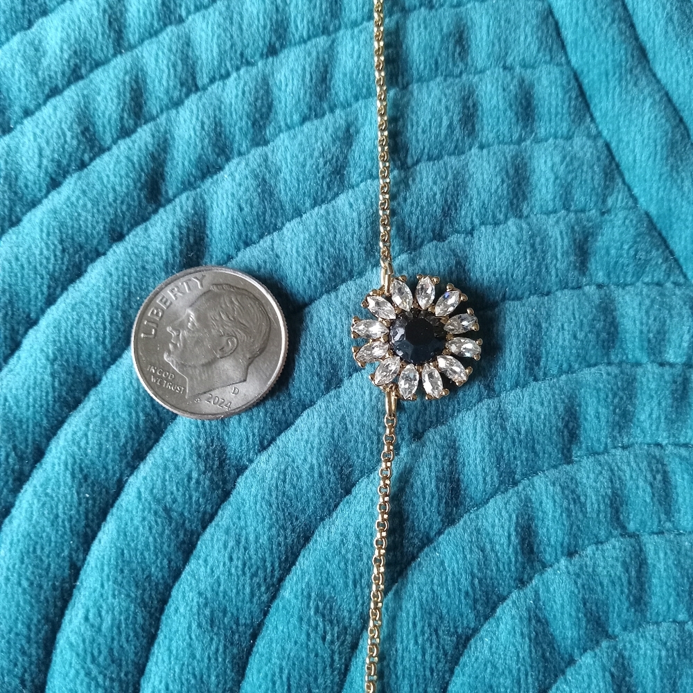 Kate Spade New York Black & White Crystal Gold Tone Pendant Necklace - Picture 3 of 9